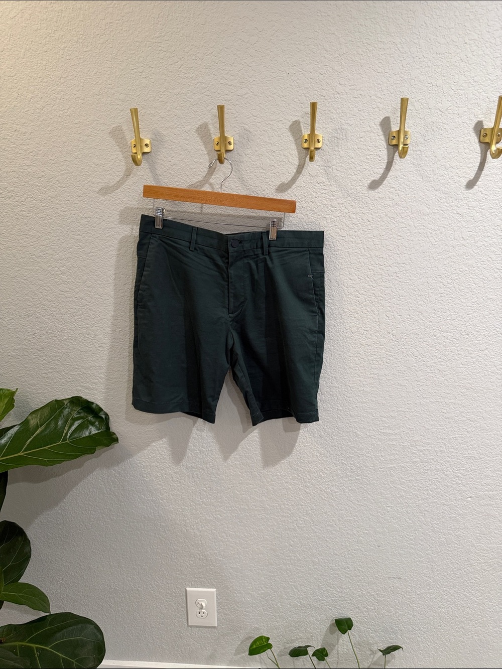 J. Crew Forest Green Flat-Front Men's Shorts